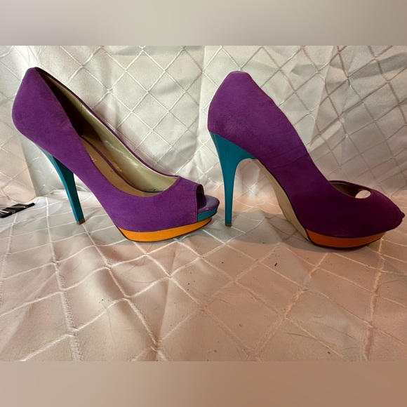 Aldo Purple Suede Platform Heels, size 40 - Picture 5 of 13